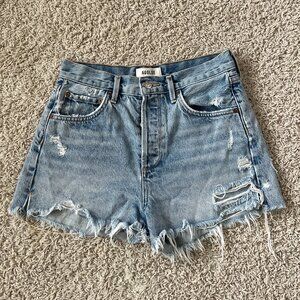 Agolde Jaden High Rise Distressed Denim Shorts Sz 26